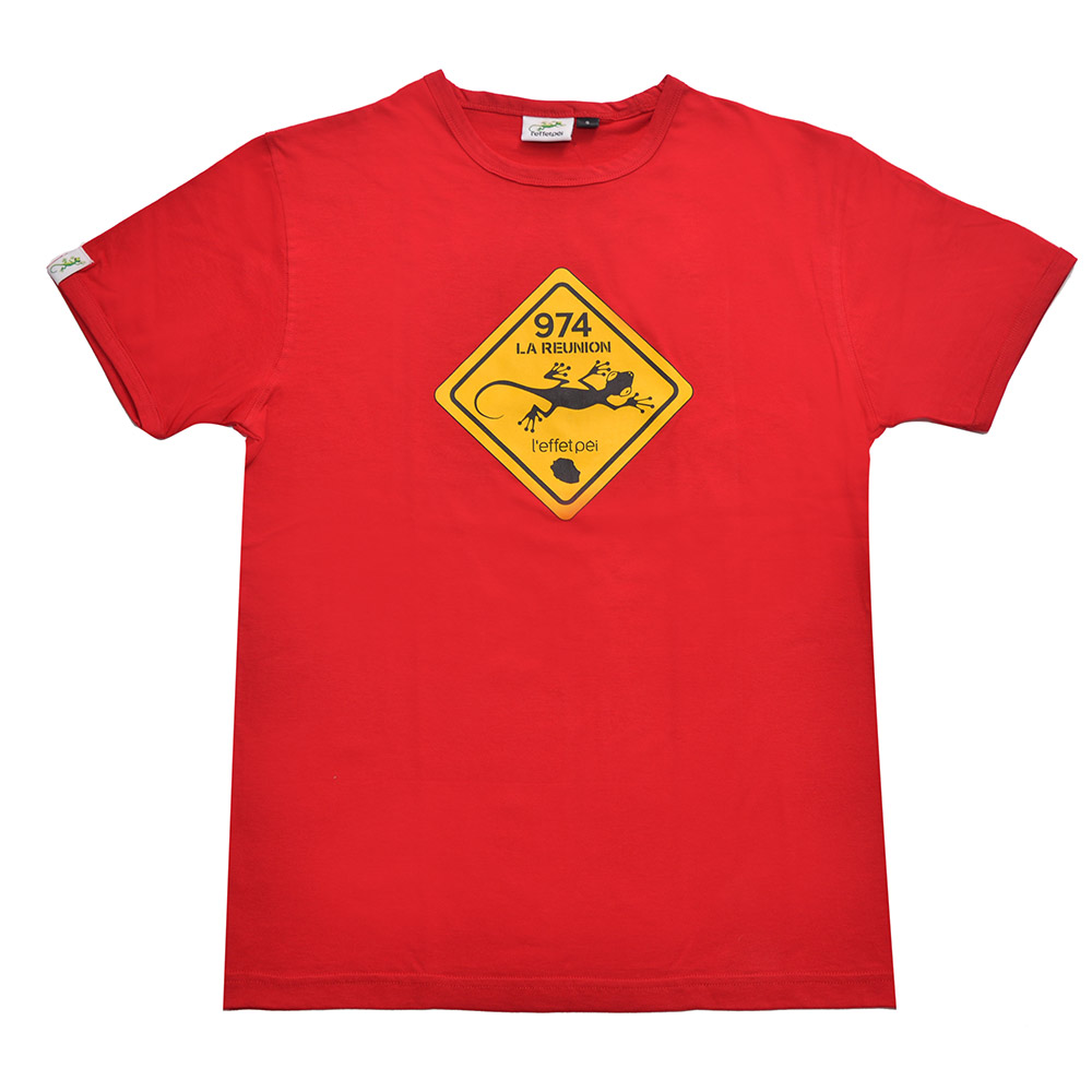 T shirt Austral Margouillat homme rouge L effet Péi Mode in Réunion