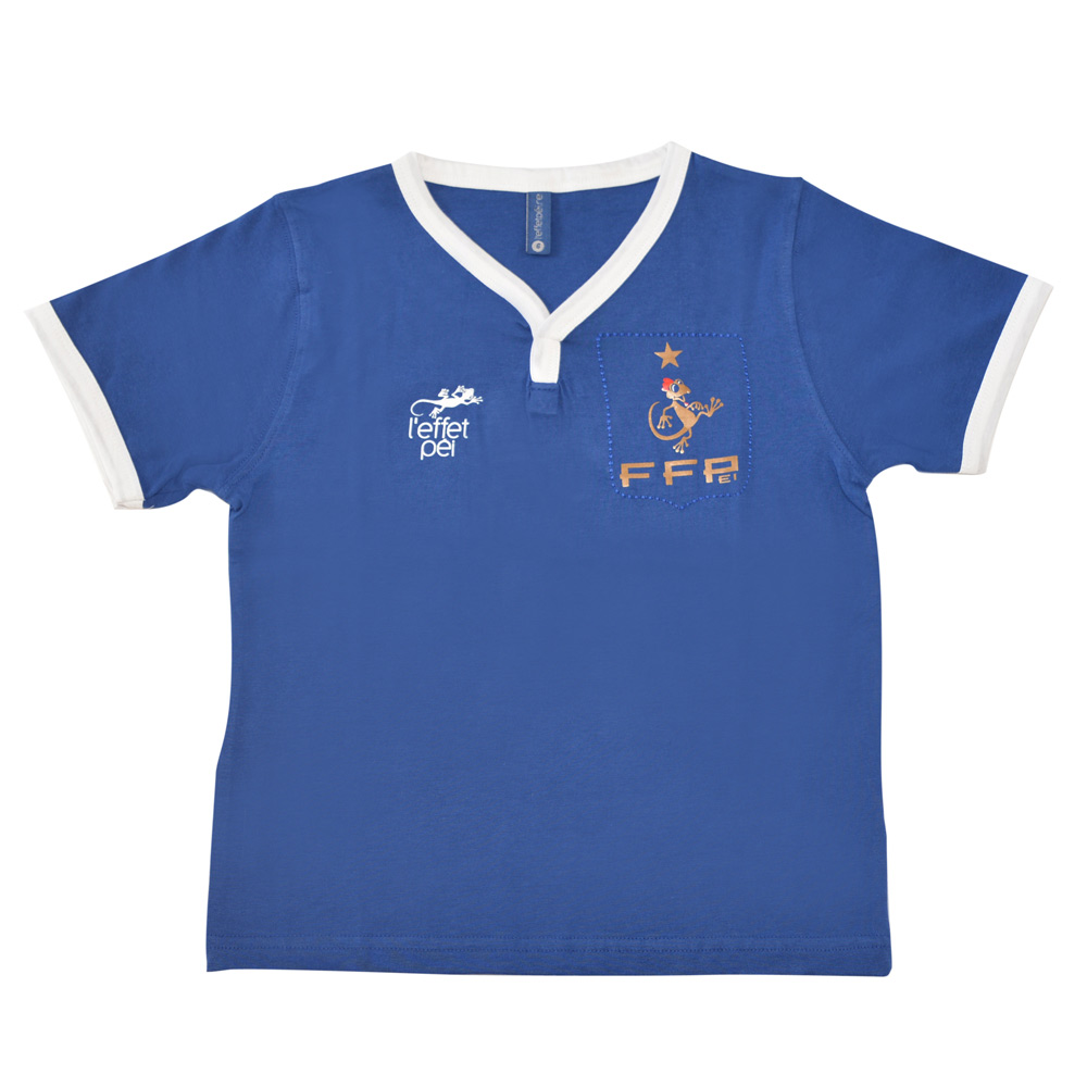 T shirt France FF P i Bleu Enfant  L effet P i Mode 